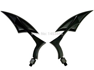 Motor Bike Motorcycle Mirror Black Aluminum End Mirrors Rear