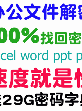 excel/word/ppt/pdf/docx/xlsx文档口令打开密码解除权限表格破