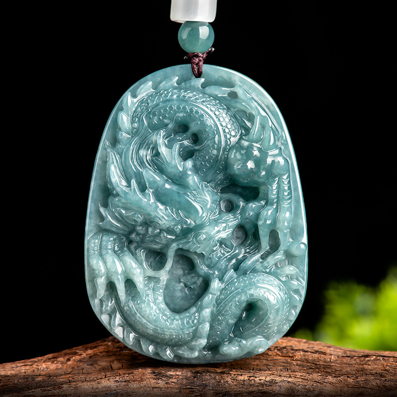 翠莹福天然翡翠A货生肖龙