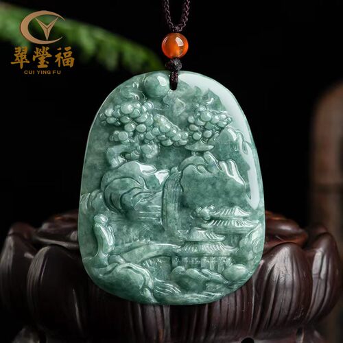 豆绿a货翡翠天然男女款