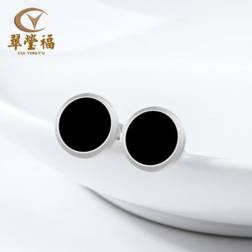 s925银镶A货翡翠透绿墨翠