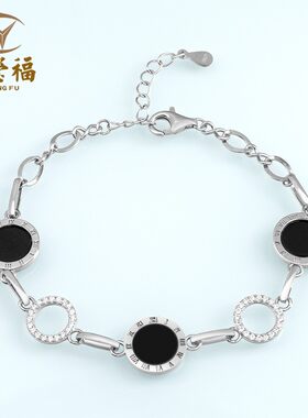 s925天然翡翠墨玉手链简洁时尚