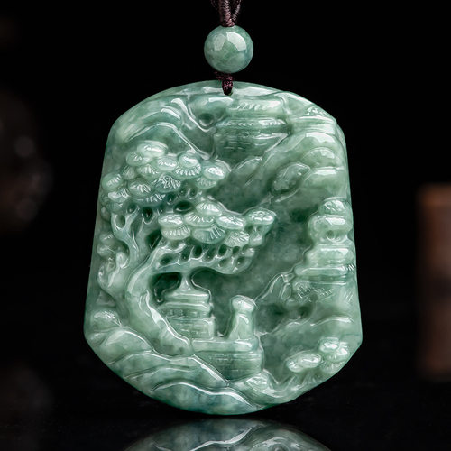 翠莹福天然翡翠双面雕工