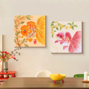 招财锦鲤数字油画diy填色荷花年年有鱼丙烯画涂鸦装 饰画油彩挂画