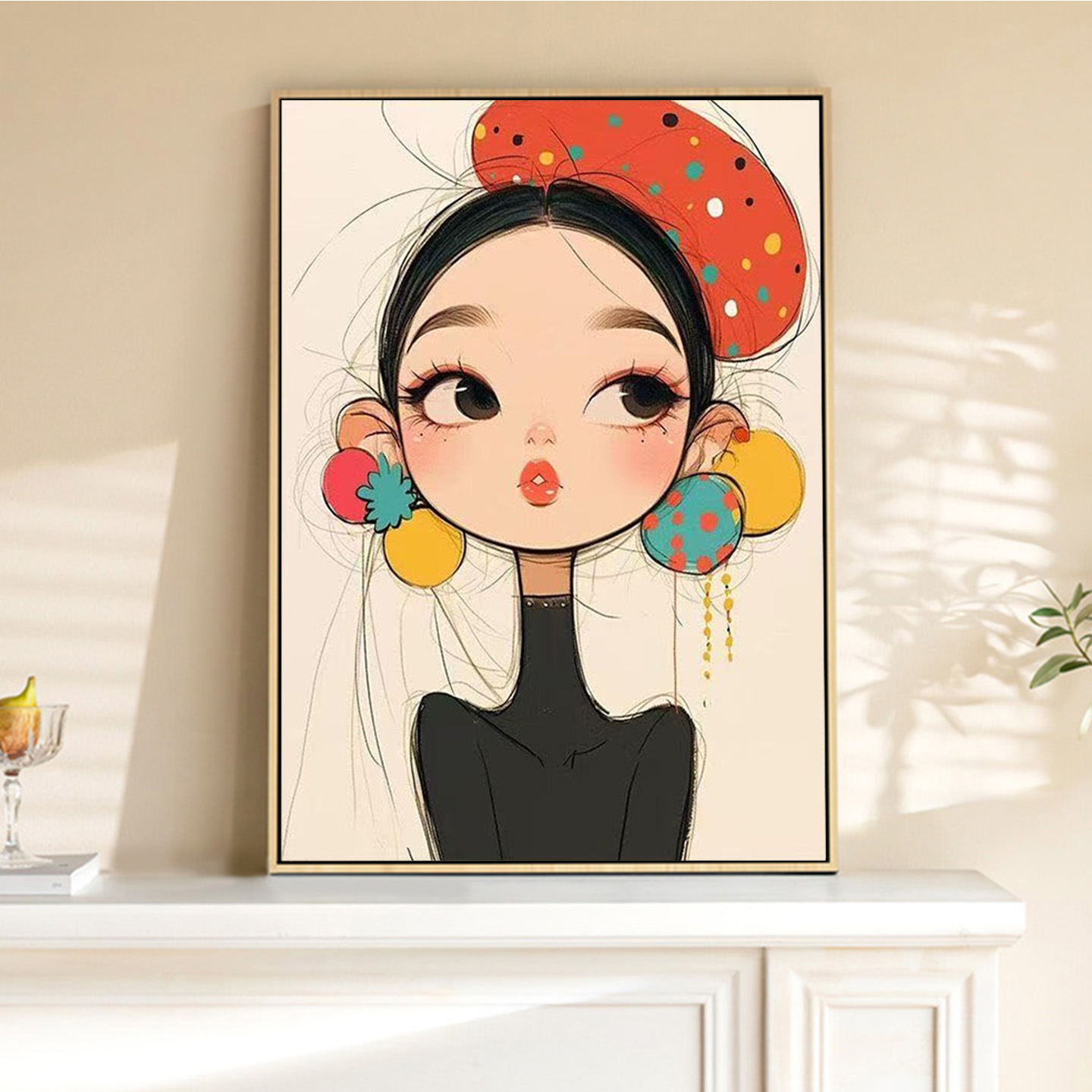 多巴胺女孩数字油画diy填色丙烯高级感时尚高级感卡通油彩画装饰