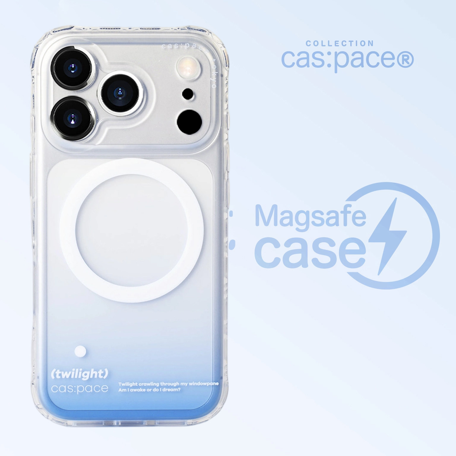 壳空间原创Magsafe磁吸无线充电蓝色渐变手机壳适用苹果17/16手机壳iPhone15promax高级小众14pro13磨砂防摔