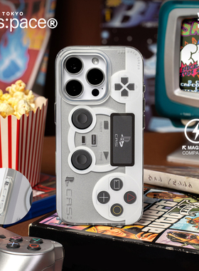 壳空间cas:游戏机磁吸手机壳适用苹果16promax/17拼贴保护套iPhone15pro新款14触控按键