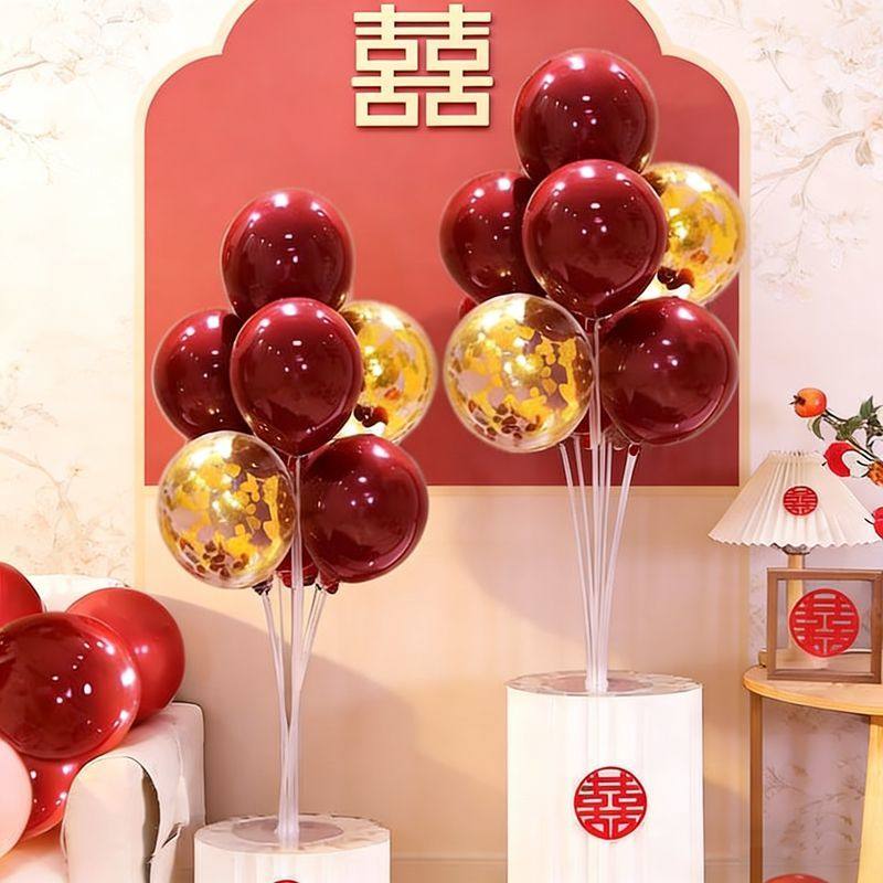 结婚布置气球桌飘婚房装饰浪漫汽球立柱底座支架桌摆场景用品大全