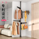 顶天立地衣帽架窗台阳台晾衣架简易置衣架家用卧室门口转角挂衣架