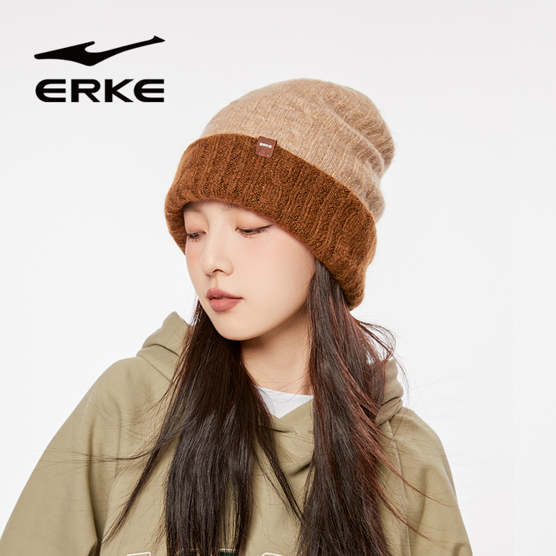 针织帽韩版休闲秋冬拼色帽子保暖