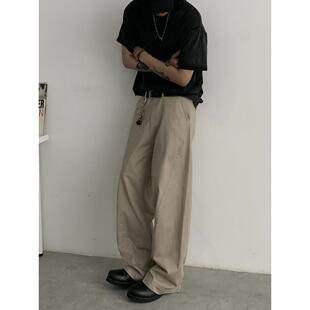 INKNOTS复古简约弧线拼接设计感clean fit裤子美式工装裤男女潮牌