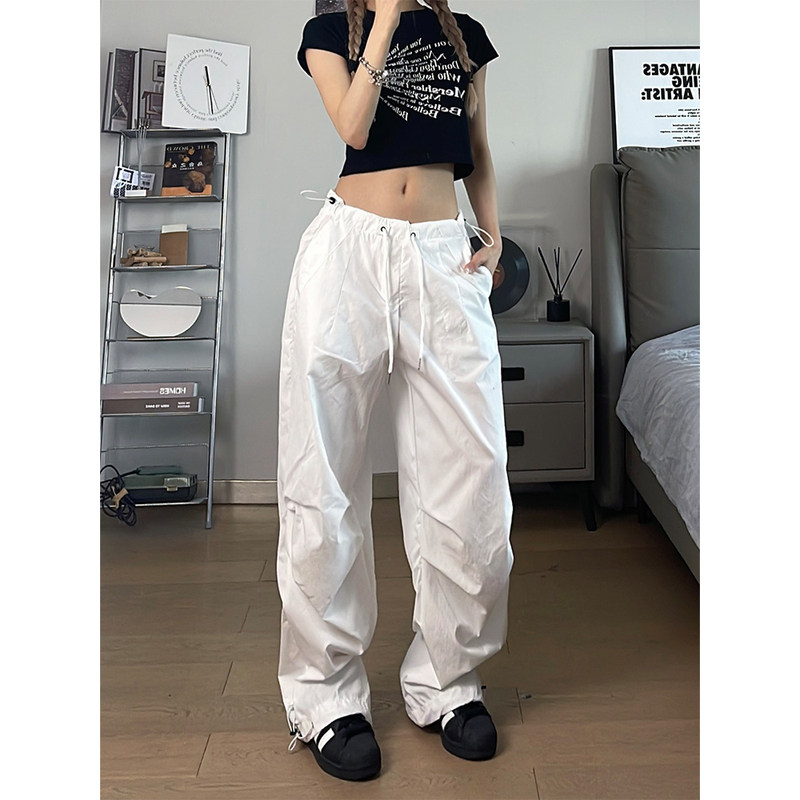 FunnySumey美式复古阔腿伞兵裤设计感休闲裤宽松裤子冲锋裤男女潮