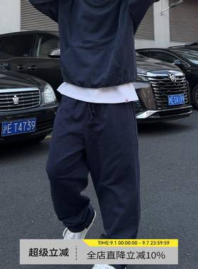 BBCN STORE宽松百搭垂感运动裤美式hiphop纯棉抽绳阔腿休闲卫裤