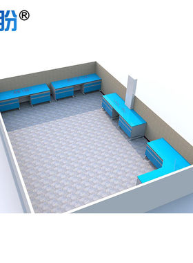 华盼湖蓝色钢木边台1000*1000*800mm（客户定制款含安装）