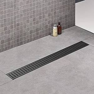 Elefloom Linear Shower Drain Black Shower Drain 32 inch wit