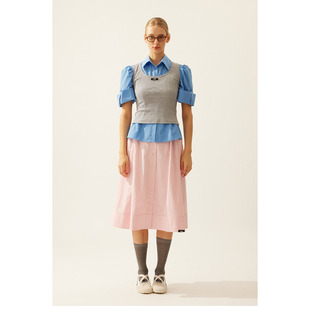 【LACERTA/莱瑟塔】2026早春新品衬衣学院风针织背心短袖衬衫