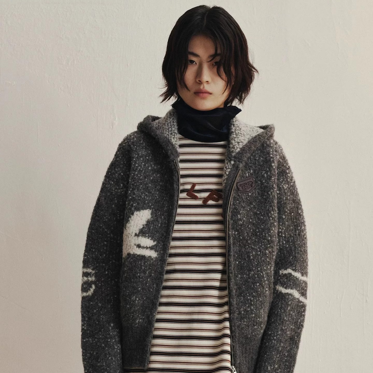 秋冬新品猫咪图案针织开衫