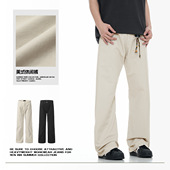 长裤 男女简约cleanfit立体通勤复古宽松休闲修身 微喇西裤 11KN美式