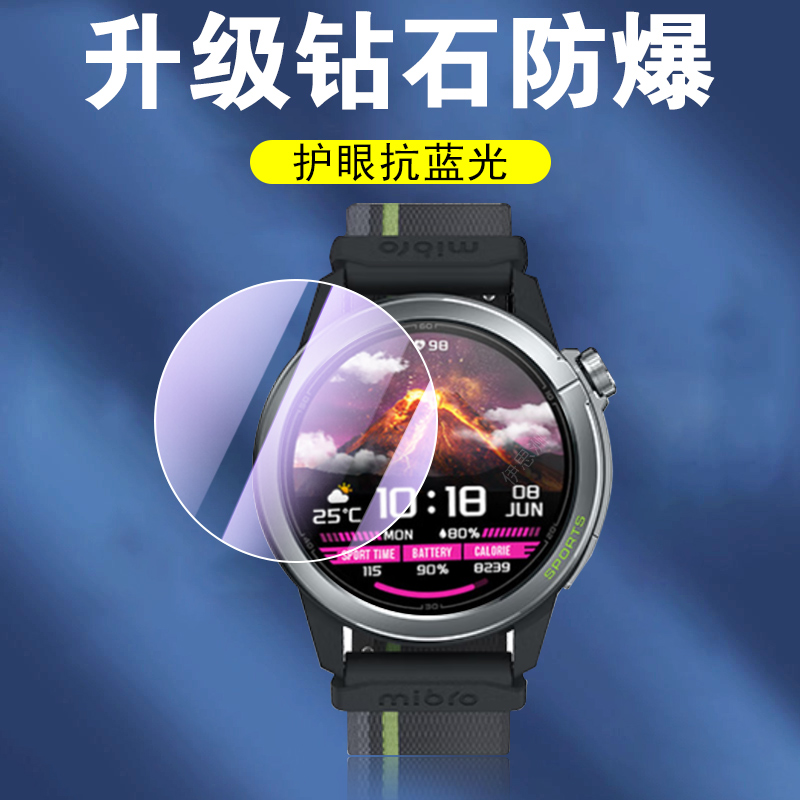 适用mibroactive2手表钢化膜