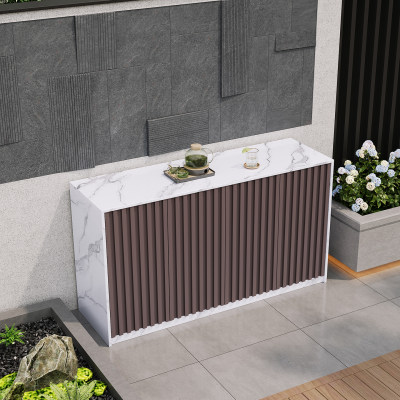 铝合金户外全铝合金储物柜防水防晒庭院花园阳台工具收纳柜操作台