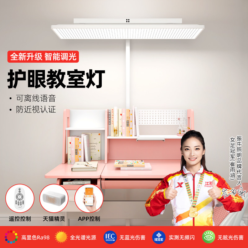 教室灯儿童学习全光谱阅读专用落地台灯智能语音控制护眼大路灯