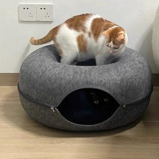猫窝甜甜圈四季通用猫隧道玩具兔子钻洞轮胎猫洞冬季保暖躲避猫屋