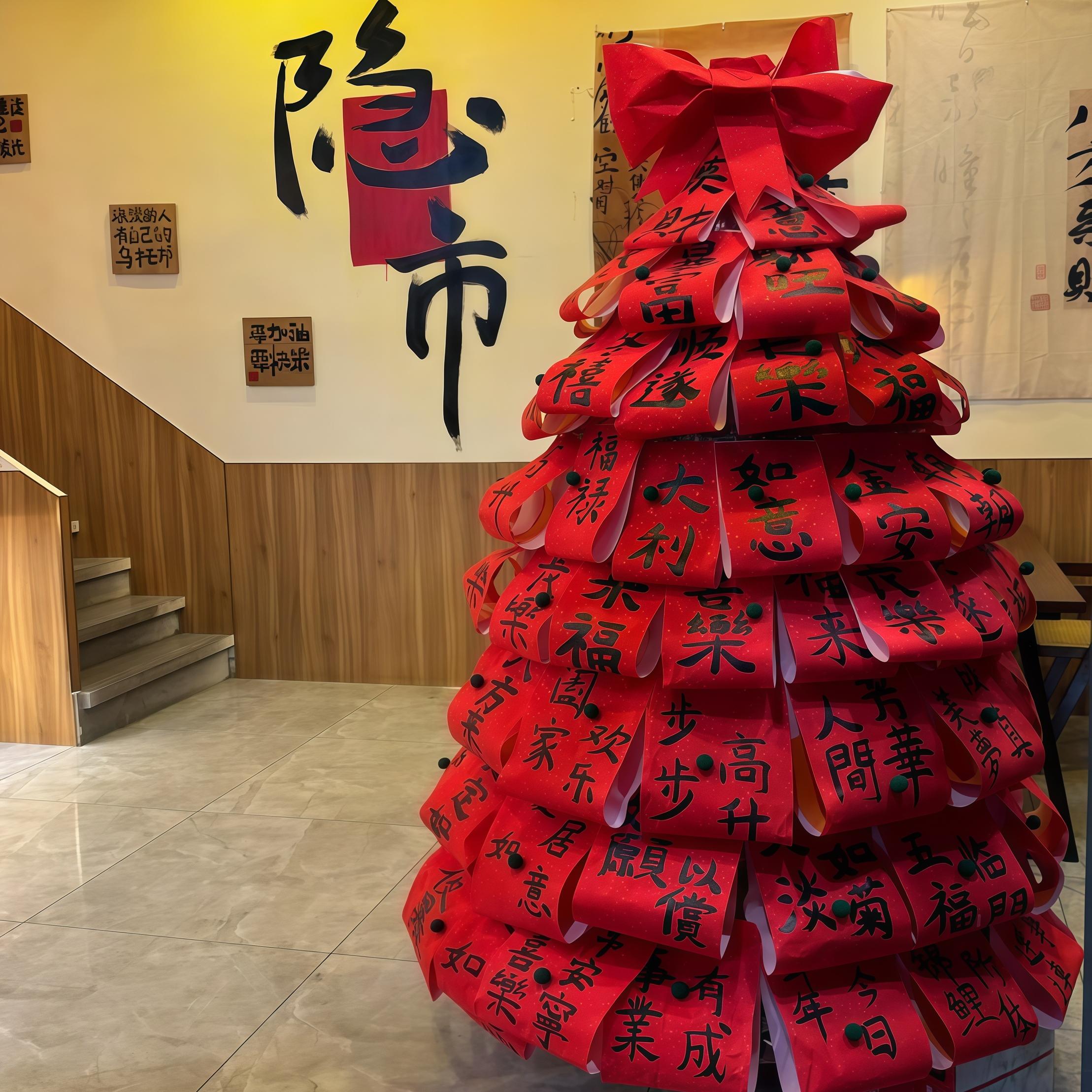 圣诞树氛围摆件布置店铺门店