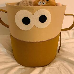 新款看对眼脏衣服收纳筐大容量可爱家用可折叠毛毡玩具零食杂物筐