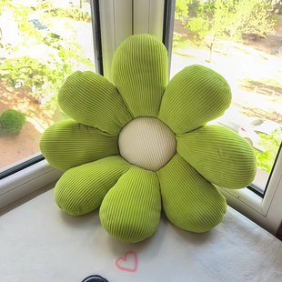 Ins风小雏菊花朵坐垫拼色太阳花抱枕飘窗垫居家办公室毛绒靠垫