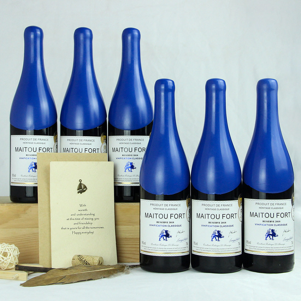 16度法国原酒进口蓝色蜡封帽750ml*6瓶整箱干红葡萄酒聚会红酒