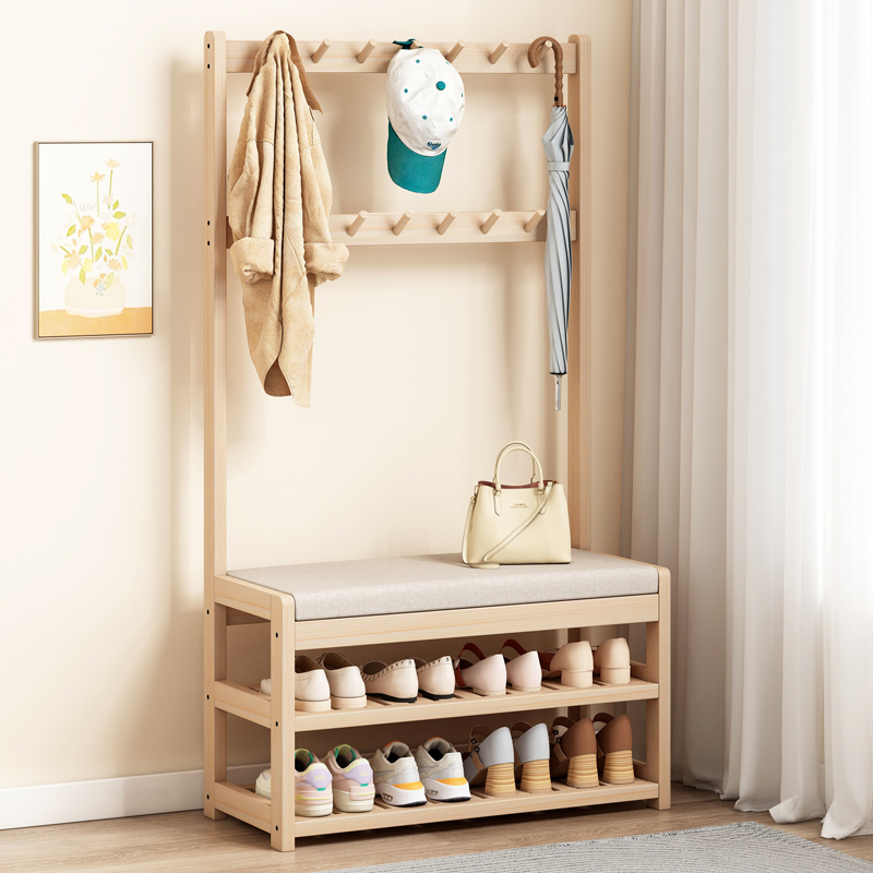 微茂实木换鞋凳门口穿鞋凳小鞋架