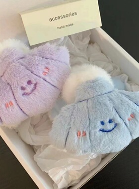 香芋蚌珍蚌毛绒抓夹可爱卡通中号边夹发抓盘发鲨鱼夹后脑勺发抓
