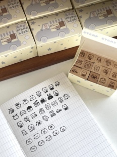 「榉木质印章」可以文创原创mini印章橡胶皮手帐日常熊志刚系列