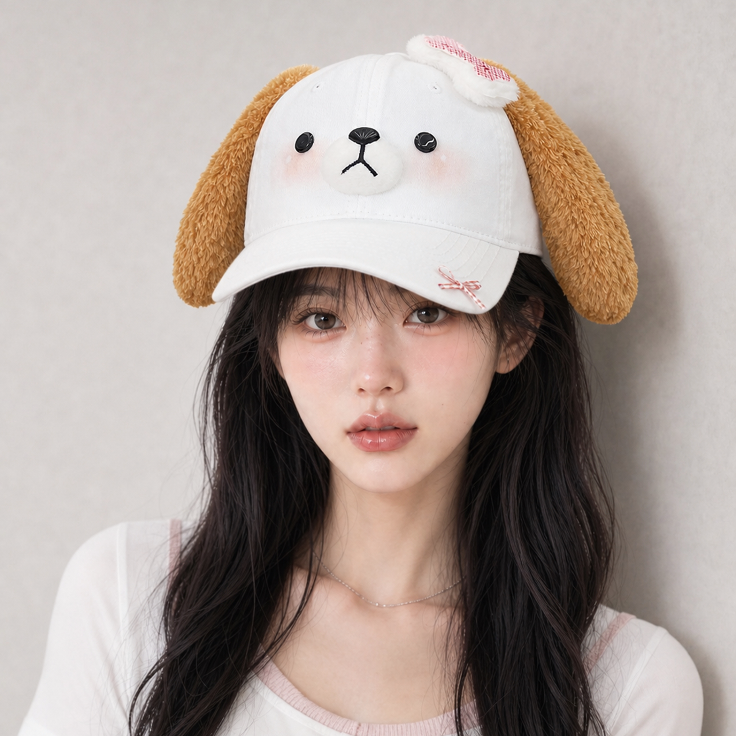 立体小狗耳朵甜妹遮阳棒球帽女