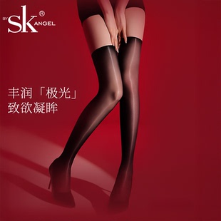 SK「北极光」过膝长筒袜油亮透明细边马油丝袜夏季超薄款大腿袜子