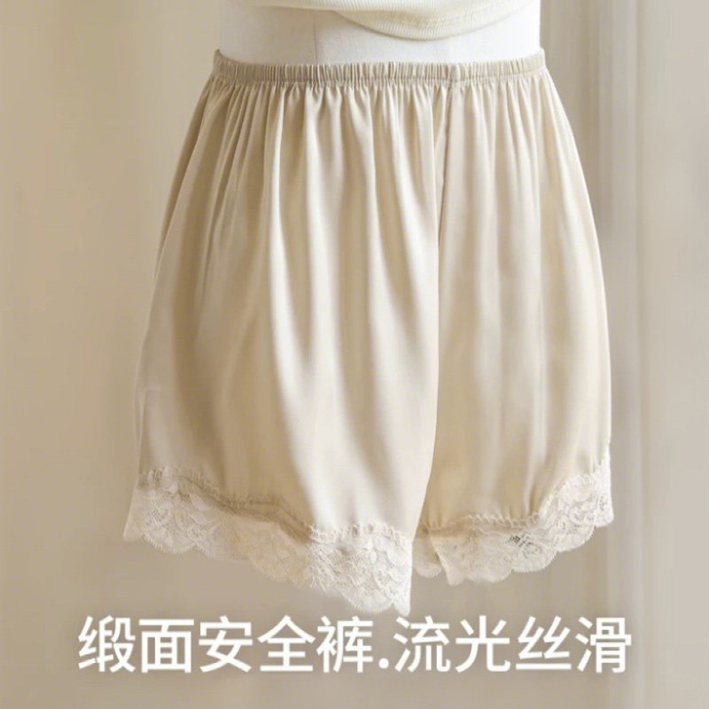 安全裤女防走光夏季新款冰丝大码宽松蕾丝睡裤不卷边薄款打底短裤