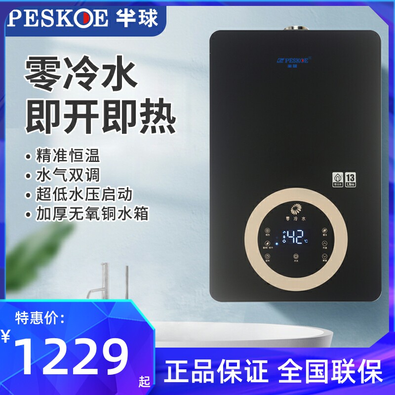 半球变频恒温燃气热水器13升16升强排式零冷水天然气洗澡液化煤气