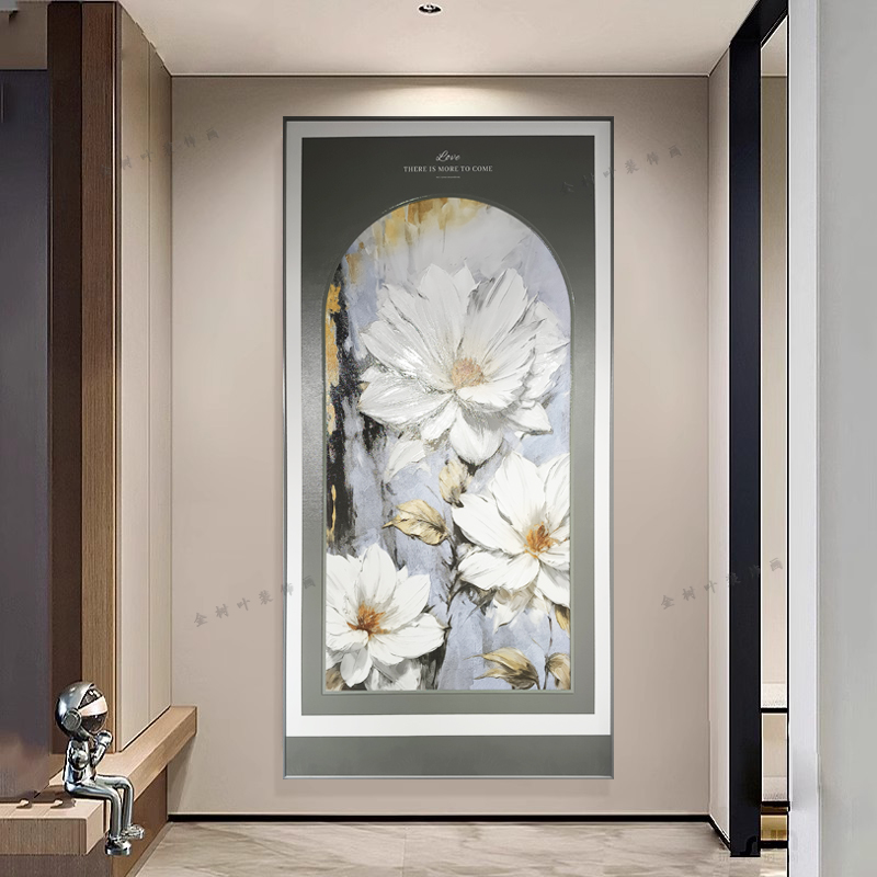 皮革瓷釉画现代简约入户玄关装饰画走廊过道挂画轻奢高级感墙壁画图片