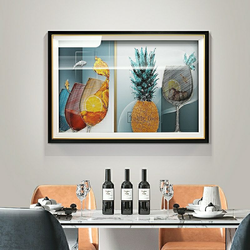 麦穗向日葵绕线画餐厅画餐桌画手工立体装饰画现代简约轻奢挂画图片