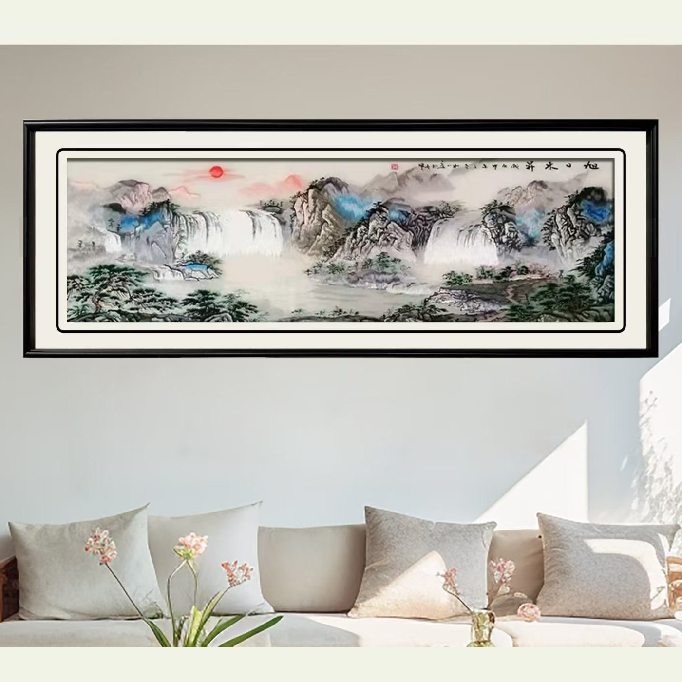 苏绣刺绣鸿运当头客厅背景墙画