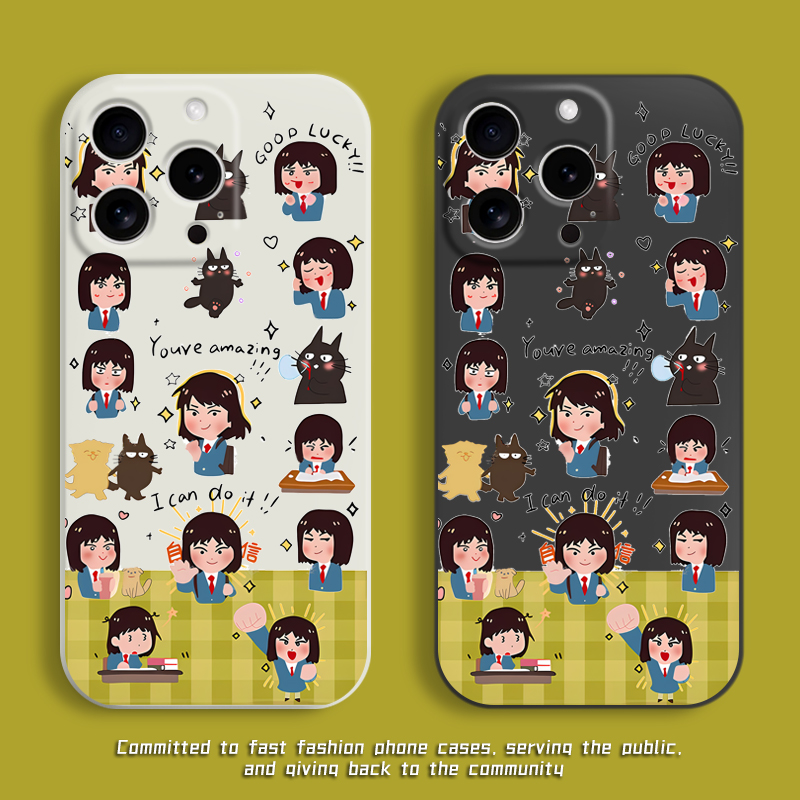 日本小人手机壳搞怪趣味表情包