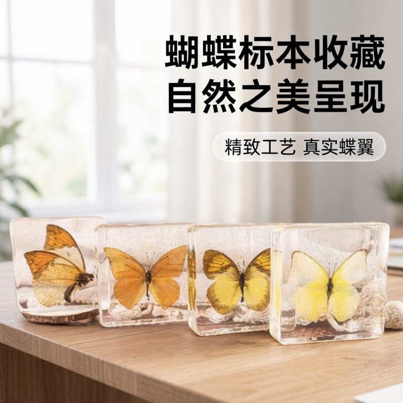 真实昆虫标本展翅蝴蝶高清树脂