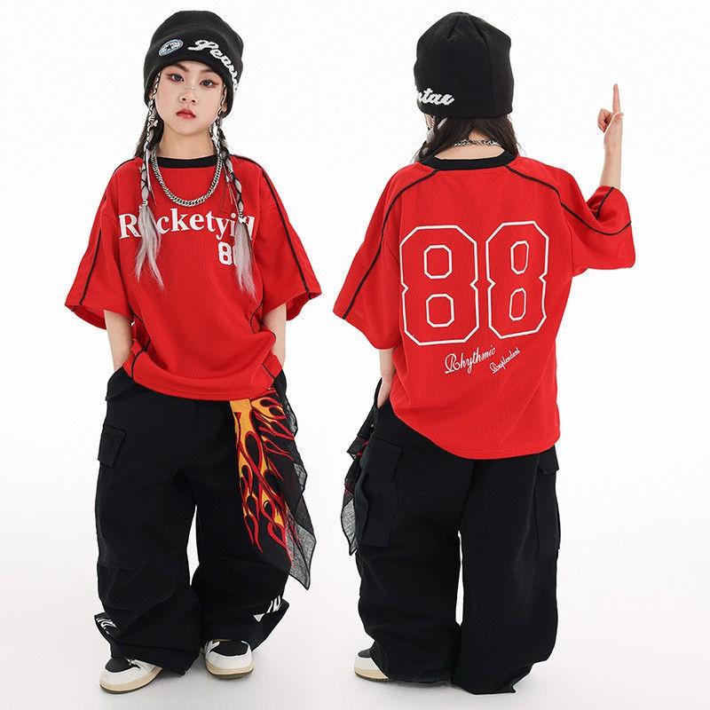 儿童街舞演出服套装幼儿爵士舞嘻哈hiphop潮服男女童架子鼓表演服