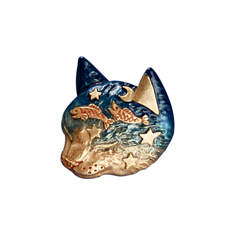 Palnartpoc原创手作猫咪胸针