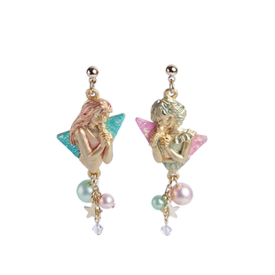 Palnart poc原创手作流行歌手人物不对称设计感气质名媛复古耳环