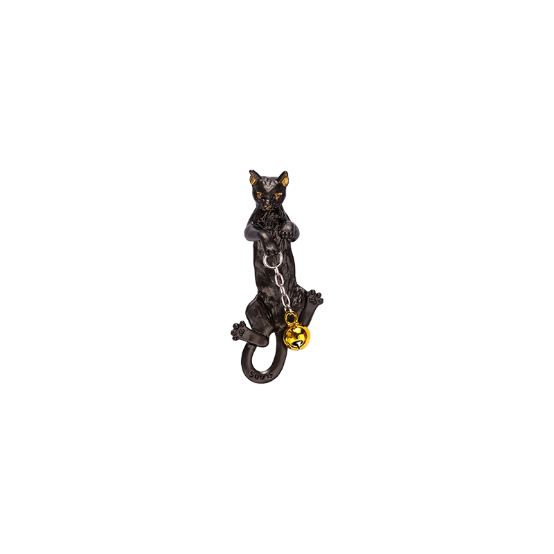 Palnartpoc黑色猫咪铃铛根附