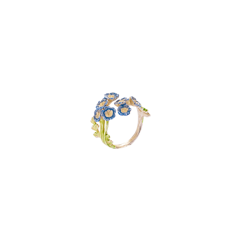 Palnartpoc设计感粉蝶花戒指