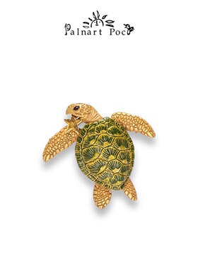 Palnart poc原创绿色海龟乌龟夏季海洋度假风女生胸针设计感小众