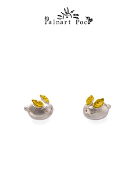 Palnart poc迷你白色雪兔可爱日系少女气质名媛日常小众秋冬耳钉