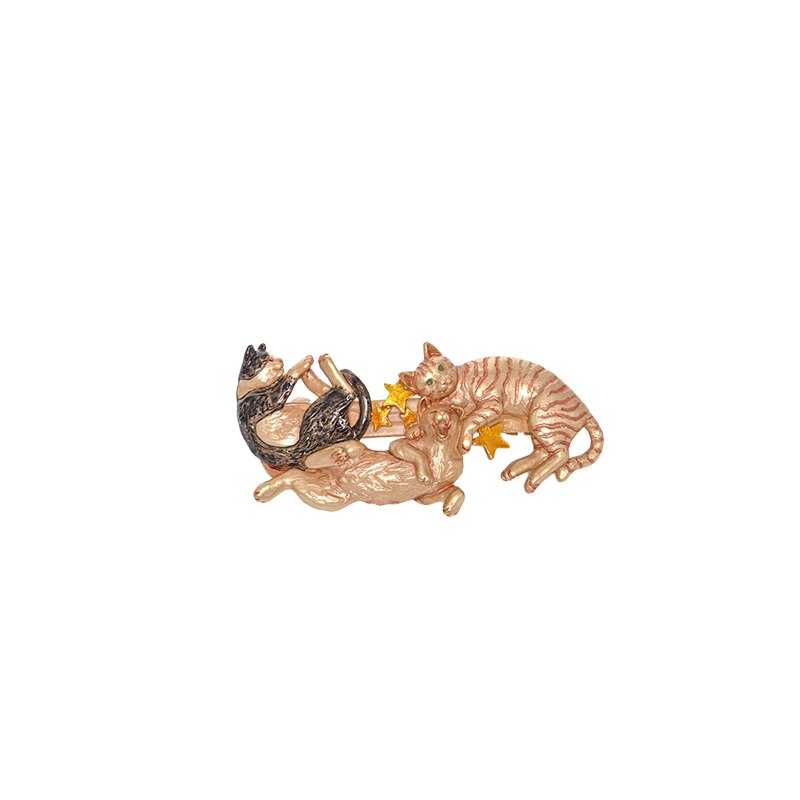 Palnartpoc发夹合金猫咪顶夹
